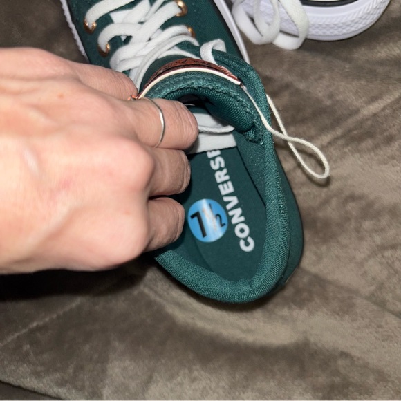 Converse All Star High Top Sneakers - Dark Green with White NWOT - Picture 9 of 12